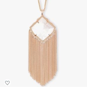 Kendra Scott Kingston long pendant rose gold mother of pearl